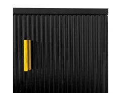 Sapateira com 2 portas e 2 gavetas - Painéis texturados - Preto