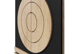 Sapateira com 2 portas redondas geométricas - Preto e bege claro