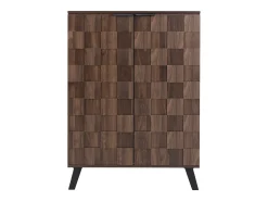 Sapateira com 5 prateleiras em madeira escura, 80 x 35,5 x 110 cm - prateleiras ajustáveis