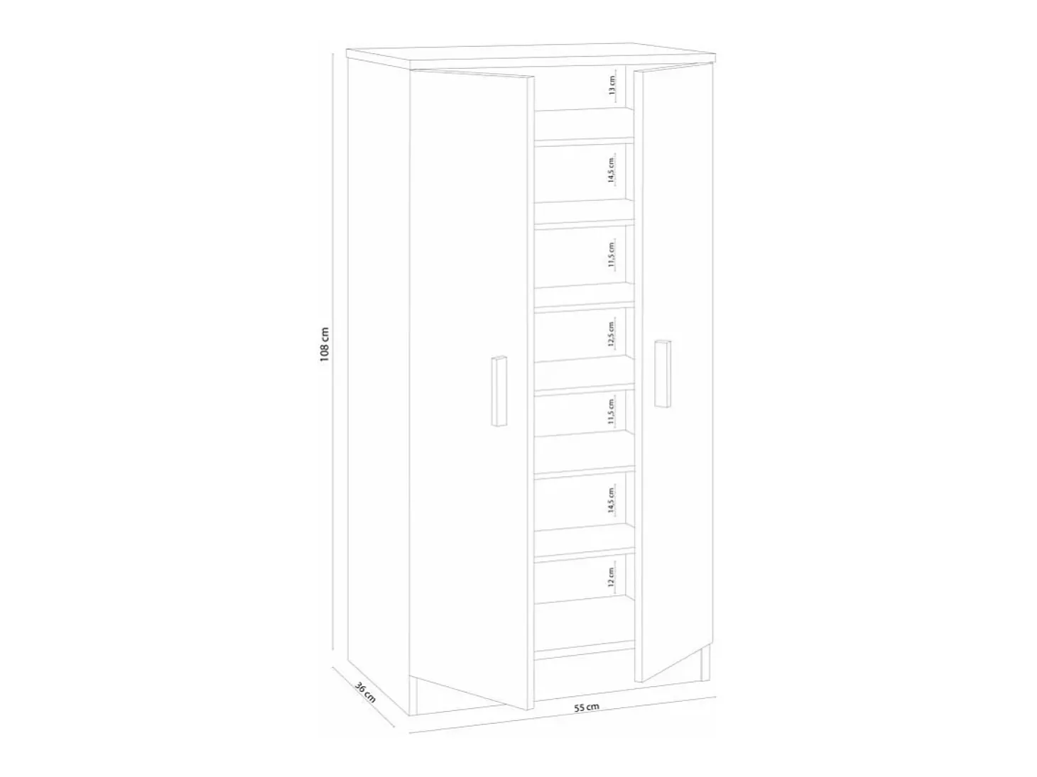 Sapateira com 7 prateleiras, branca, 108x55x36 cm, quarto, sala de estar