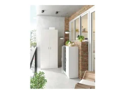 Sapateira com 7 prateleiras, branca, 108x55x36 cm, quarto, sala de estar