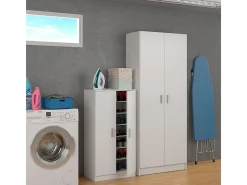 Sapateira com 7 prateleiras, branca, 108x55x36 cm, quarto, sala de estar