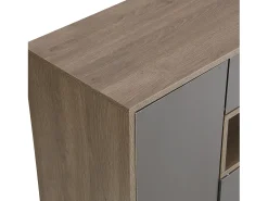 Sapateira com bancada, 3 portas e 1 gaveta - 140 x 35 x 110 cm - Aglomerado - Cinza