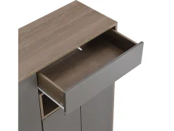 Sapateira com bancada, 3 portas e 1 gaveta - 140 x 35 x 110 cm - Aglomerado - Cinza