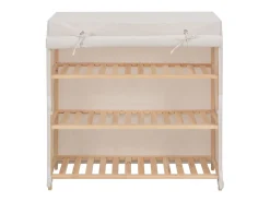 Sapateira com cobertura 79x40x80 cm tecido branco PT430093