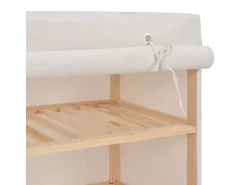 Sapateira com cobertura 79x40x80 cm tecido branco PT430093