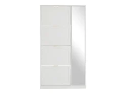 Sapateira com espelho e 5 portas - Branca 80x24x147 cm