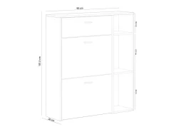 Sapateira cor Cinzento antracite e Carvalho, 90x26x102cm
