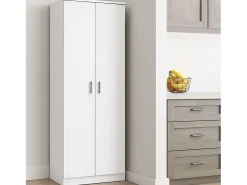 Sapateira Corredor Armário Auxiliar Branco 2 Portas 6 Prateleiras 60cm