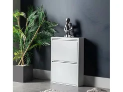 Sapateira Dabadí, Sapateira de metal,Armário de entrada multiusos,Armário para calçado, 50x15h71 cm, Branco