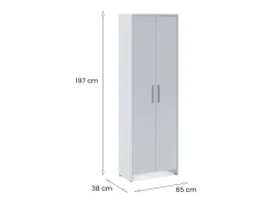 Sapateira Dabakumo, MObile sapateira, armário de entrada multiusos, armário de calçado, 65x38h197 cm, branco