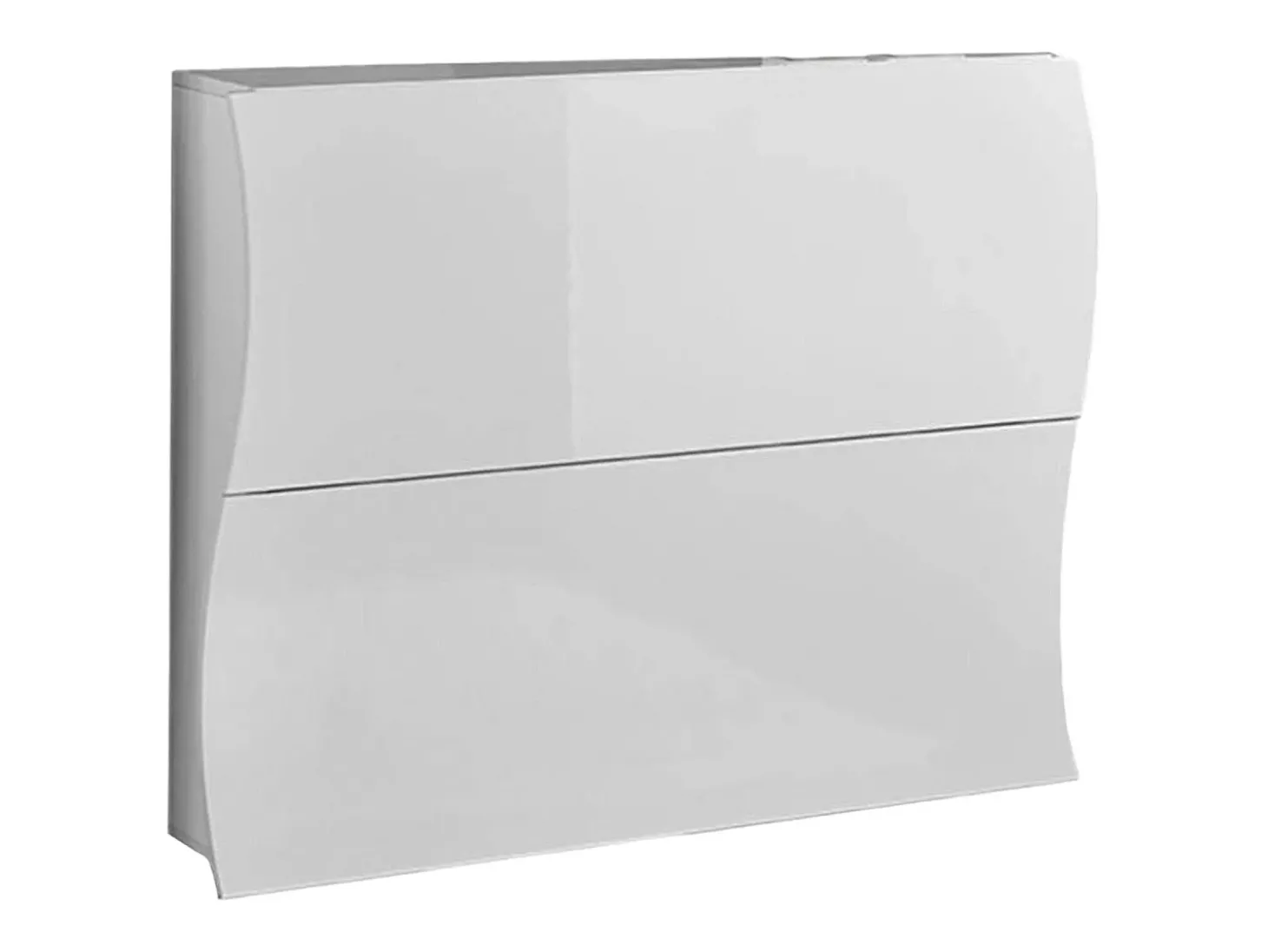 Sapateira Dabayom, Armário multiuso com 2 portas dobráveis, Sapateira de entrada, 100% Fabricado na Itália, 101x27h82 cm, Branco brilhante