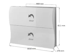 Sapateira Dabayom, Armário multiuso com 2 portas dobráveis, Sapateira de entrada, 100% Fabricado na Itália, 101x27h82 cm, Branco brilhante