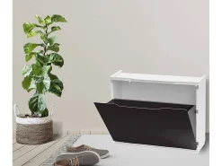 Sapateira Damatucc, Sapateira que economiza espaço, Sapateira de entrada, Sapateira de 1 porta, 100% Made in Italy, 51x17h40 cm, Preto