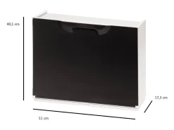 Sapateira Damatucc, Sapateira que economiza espaço, Sapateira de entrada, Sapateira de 1 porta, 100% Made in Italy, 51x17h40 cm, Preto