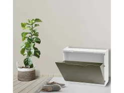 Sapateira Damatucc, Sapateira que economiza espaço, Sapateira de entrada, Sapateira de 1 porta, 100% Made in Italy, 51x17h40 cm, Tortora
