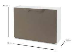 Sapateira Damatucc, Sapateira que economiza espaço, Sapateira de entrada, Sapateira de 1 porta, 100% Made in Italy, 51x17h40 cm, Tortora