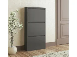 Sapateira Danacleri, Sapateira de metal, Armário de entrada multiuso, Armário de calçado, 50x15h104 cm, Preto