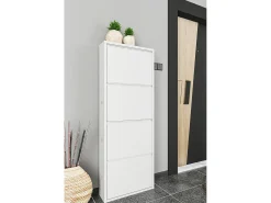 Sapateira Danastasi, Sapateira de metal, Armário de entrada multiuso, Armário de calçado, 50x15h138 cm, Branco