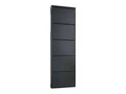 Sapateira Dandracchi, Sapateira de metal,Armário de entrada multiuso,Armário para calçado, 50x15h172 cm, Preto
