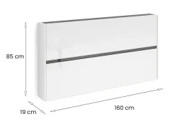 Sapateira Dantonucc, Sapateira, Armário de entrada multiuso, Sapateira, Made in Italy, 160x19h85 cm, Branco brilhante