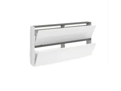 Sapateira Dantonucc, Sapateira, Armário de entrada multiuso, Sapateira, Made in Italy, 160x19h85 cm, Branco brilhante