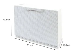 Sapateira Darmitan, Sapateira que economiza espaço, Sapateira de entrada, Sapateira de 1 porta, 100% Made in Italy, 51x17h40 cm, Branco