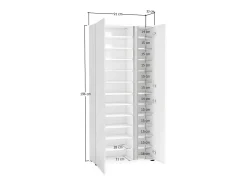 Sapateira Dbarbierat, Armário de sapatos, Armário de entrada multiuso, Armário para calçado, Made in Italy, 91x33h196 cm, Branco brilhante e Antracite