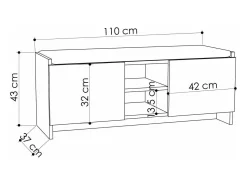 Sapateira Dbarrec, Sapateira, Armário de entrada multiuso, Armário de calçado, 110x37h43 cm, Branco