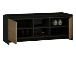 Sapateira Dbarrec, Sapateira, Armário de entrada multIuso, Armário para calçado, 110x37h43 cm, Antracite e Carvalho