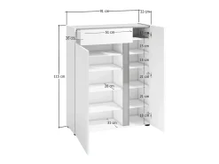 Sapateira Dbenedycza, Sapateira móvel, ArmáriosOu de entrada multiuso, armário para calçado, Made in Italy, 91x33h115 cm, Branco brilhante e Antracite