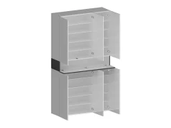 Sapateira Dcancellier, Sapateira com 7 portas, Armário de entrada multifuncional, 114x38h200 cm, Branco e Ardósia