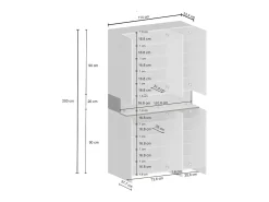 Sapateira Dcancellier, Sapateira com 7 portas, Armário de entrada multifunções, 114x38h200 cm, Efeito larício branco