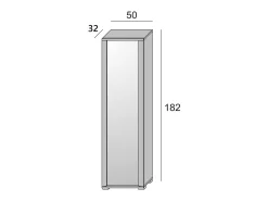 Sapateira Dcandel, móvel de entrada multiuso com porta espelhada, sapateira moderna com 7 prateleiras, 100% Fabricado na Itália, 50x32hx182 cm, Branco