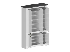Sapateira Dchristense, Sapateira com 6 portas que economiza espaço, Armário de entrada multifuncional, 114x42h200 cm, Branco e Ardósia