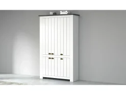 Sapateira Dchristense, Sapateira com 6 portas que economiza espaço, Armário de entrada multifuncional, 114x42h200 cm, Branco e Ardósia