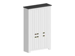 Sapateira Dchristense, Sapateira com 6 portas que economiza espaço, Armário de entrada multifuncional, 114x42h200 cm, Branco e Ardósia