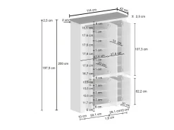 Sapateira Dchristense, Sapateira com 6 portas que economiza espaço, Armário de entrada multifuncional, 114x42h200 cm, Branco e Ardósia