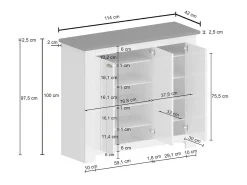 Sapateira Dcigarin, Porta-sapatos que economizam espaço com 3 portas, Armário de entrada multifuncional, 114x42h100 cm, Branco e Carvalho