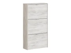 Sapateira Dcosta, guarda-roupa com 3 portas sanfonadas, armário de dupla capacidade para até 18 pares de sapatos, 70x17h180 cm, Branco