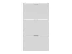 Sapateira Dcosta, guarda-roupa com 3 portas sanfonadas, armário de dupla capacidade para até 18 pares de sapatos, 70x17h180 cm, branco brilhante