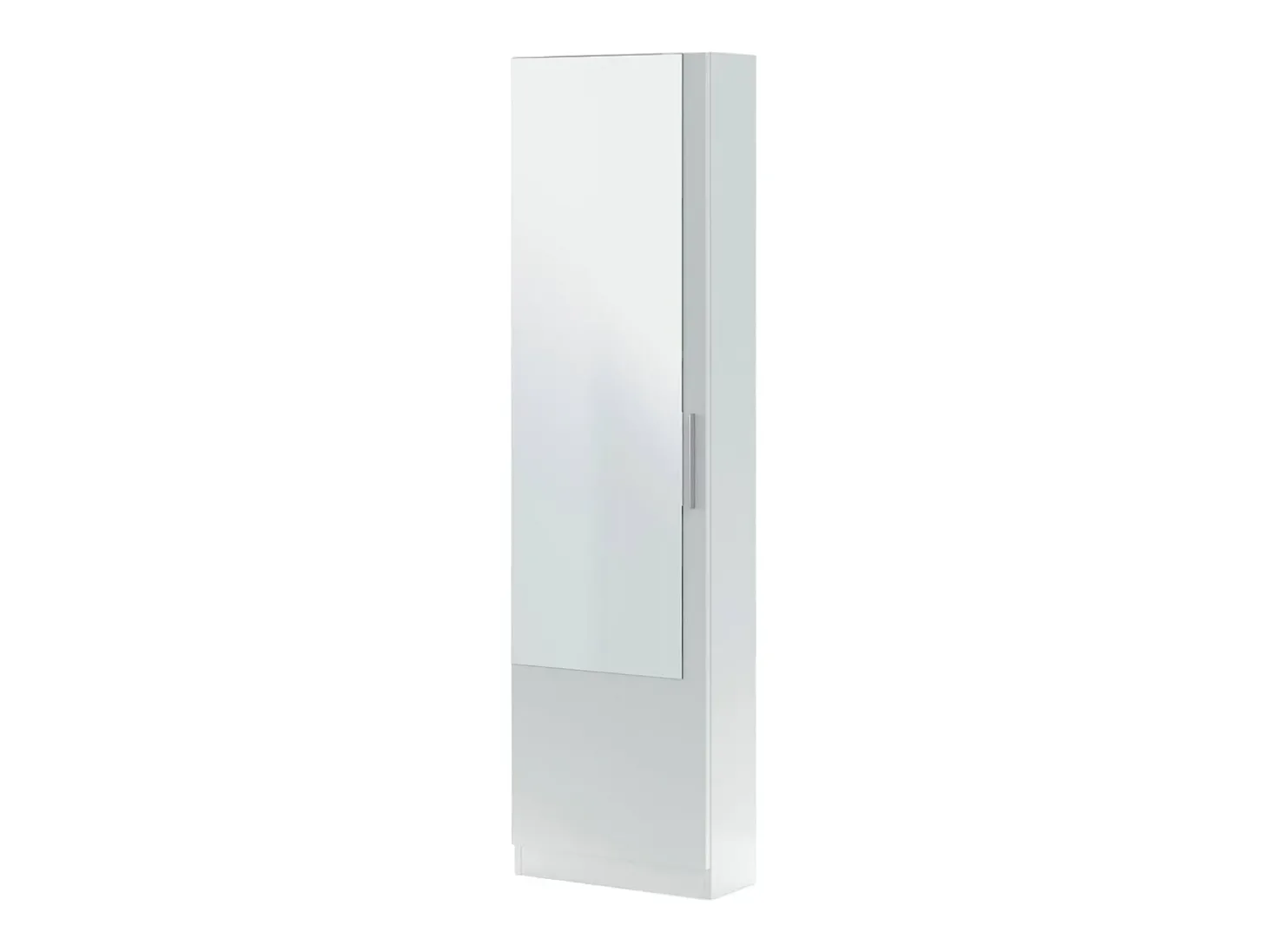 Sapateira Dcozzol, Sapateira alta com 1 porta, Sapateira moderna, Armário de entrada com espelho, 50x22h180 cm, Branco