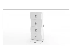 Sapateira Ddelig, Armário multiuso com 4 portas, Sapateira de entrada, 100% Fabricado na Itália, 71x27h162 cm, Branco brilhante