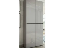 Sapateira Ddjimsit, Armário de sapato, Armário de entrada multiuso, Armário de calçado,Made in Italy, 80x34h200 cm, Cinza