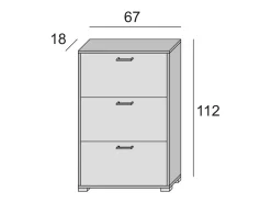 Sapateira Dferrari, móvel de entrada multiuso com 3 portas sanfonadas, sapateira moderna, 100% Fabricado na Itália, 67x18h112 cm, Branco