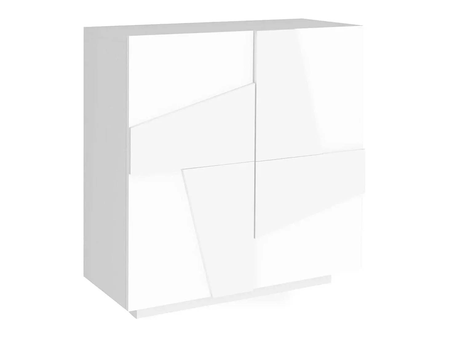 Sapateira Dfogl, Armário multiuso com 2 portas, Sapateira de entrada, 100% Fabricado na Itália, 81x38h86 cm, Branco brilhante com detalhe