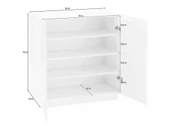 Sapateira Dfogl, Armário multiuso com 2 portas, Sapateira de entrada, 100% Fabricado na Itália, 80x38h86 cm, Ardósia