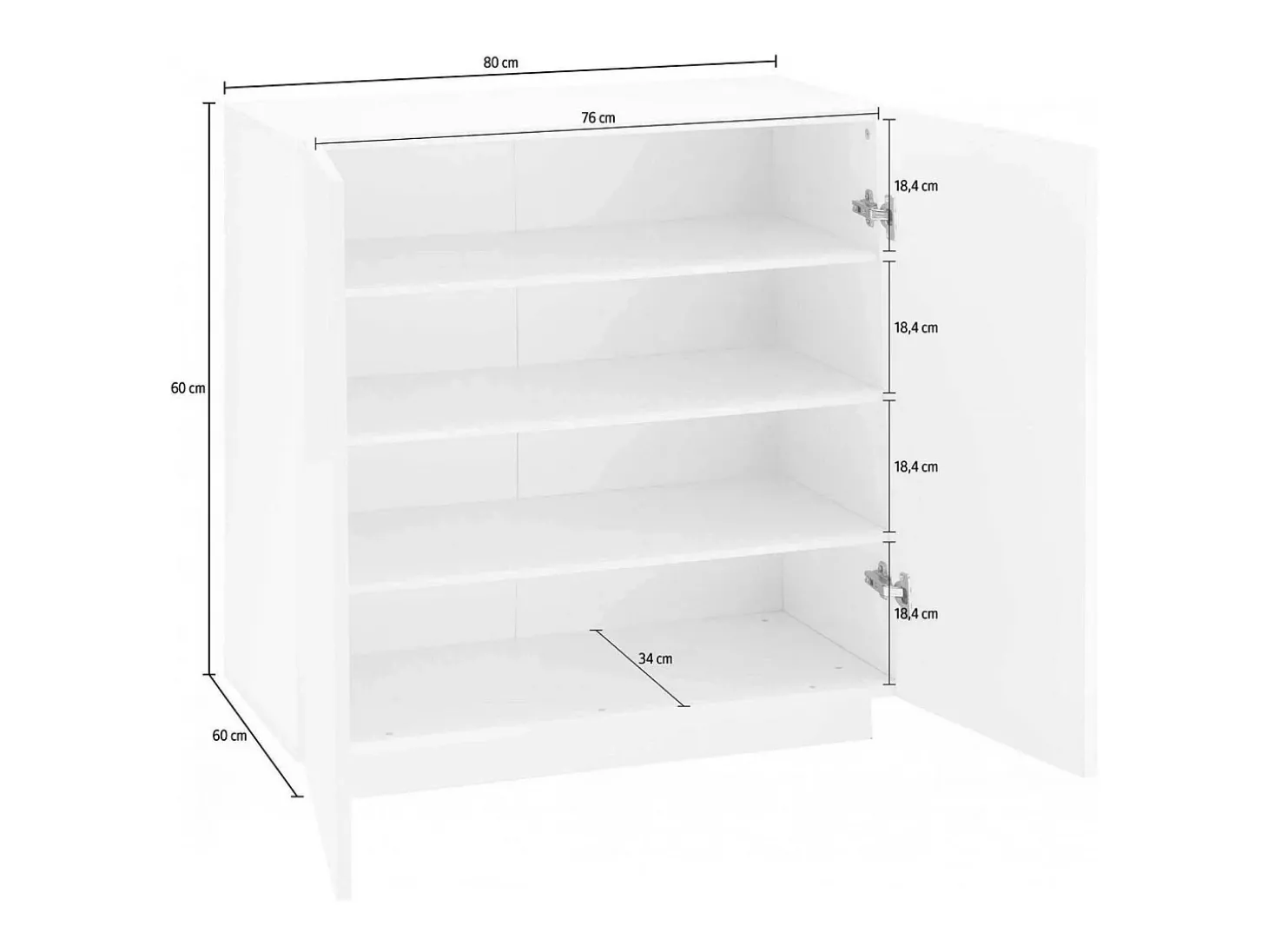 Sapateira Dfogl, Armário multiuso com 2 portas, Sapateira de entrada, 100% Fabricado na Itália, 80x38h86 cm, Ardósia