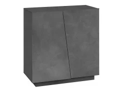 Sapateira Dfogl, Armário multiuso com 2 portas, Sapateira de entrada, 100% Fabricado na Itália, 80x38h86 cm, Ardósia