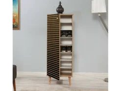 Sapateira DGrandin, Armário de sapato, Armário de entrada multiuso, Armário de calçado, 50x38h135 cm, Carvalho